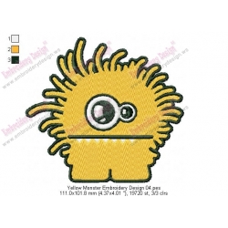 Yellow Monster Embroidery Design 04